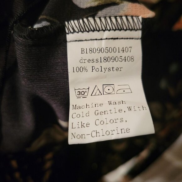 Shein Womens Floral Print Dress Fringe Tassel Hem Size Large - Picture 7 of 7